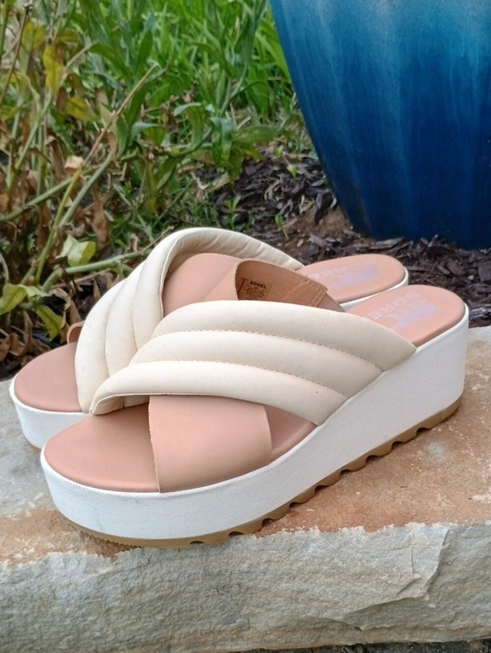Sorel Cameron Flatform Water Resistant Leather Puff Mule Sandal Women's Size 8 - Picture 6 of 12